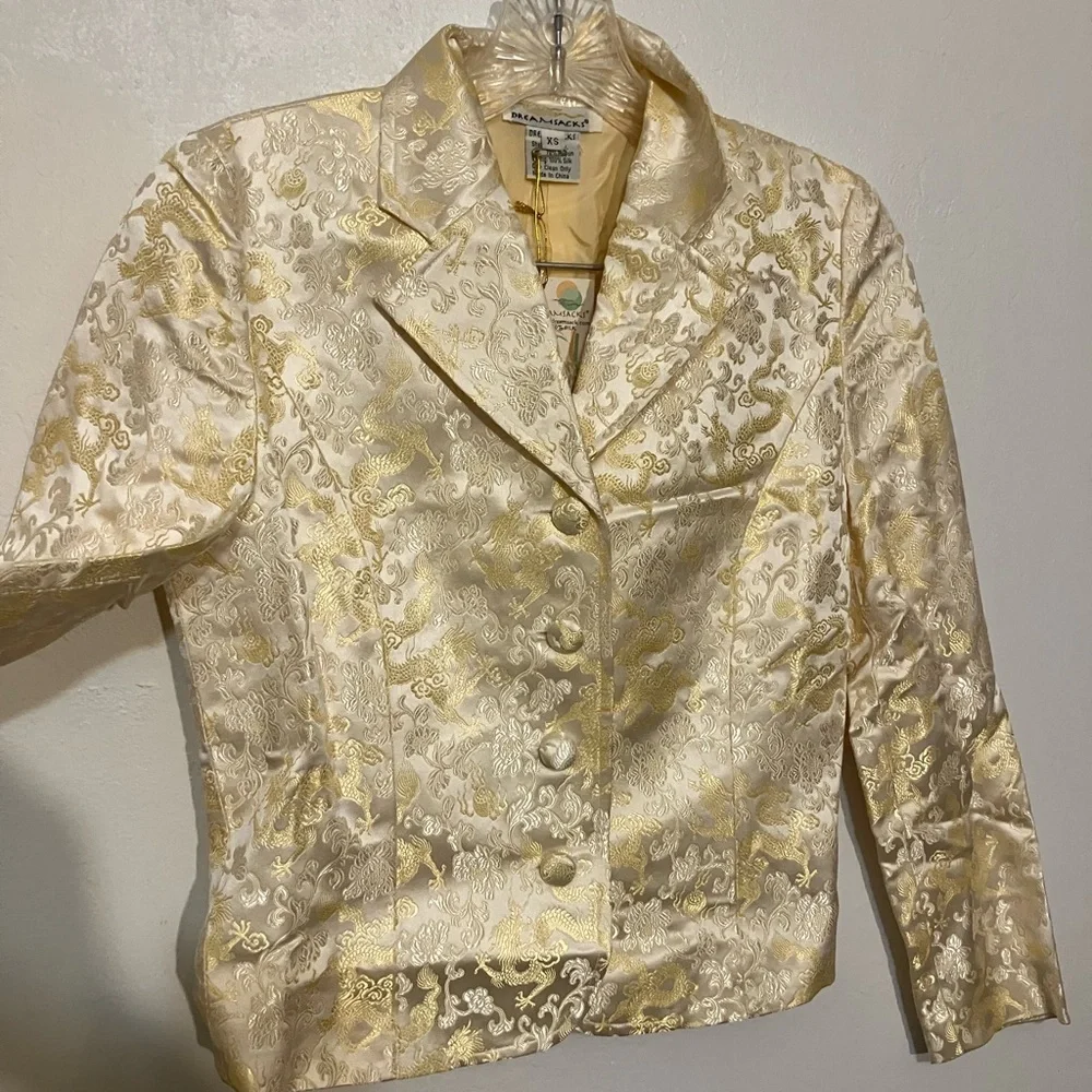 Dreamsacks silk brocade jacket size Small NWT happy New Year! Chinese dragons